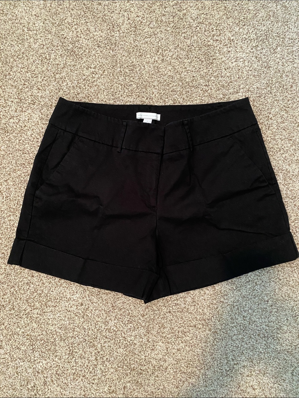 New York & Company Black Cuffed Dress Shorts